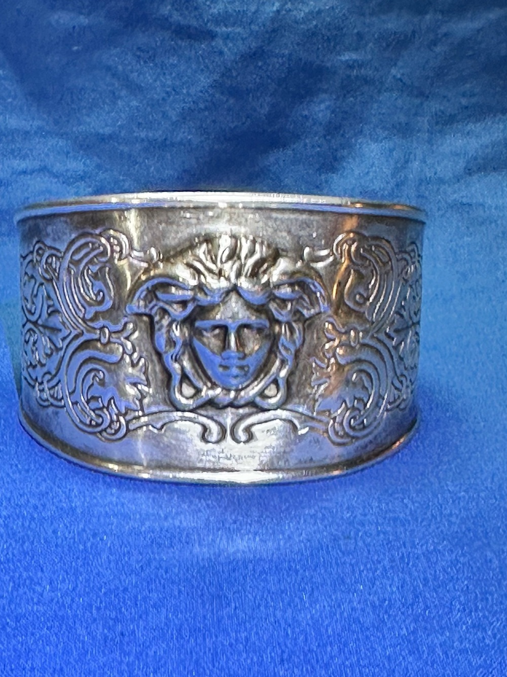 Vintage Gianni Versace .925 Sterling Silver Medusa Cuff Bracelet Bangle Rare